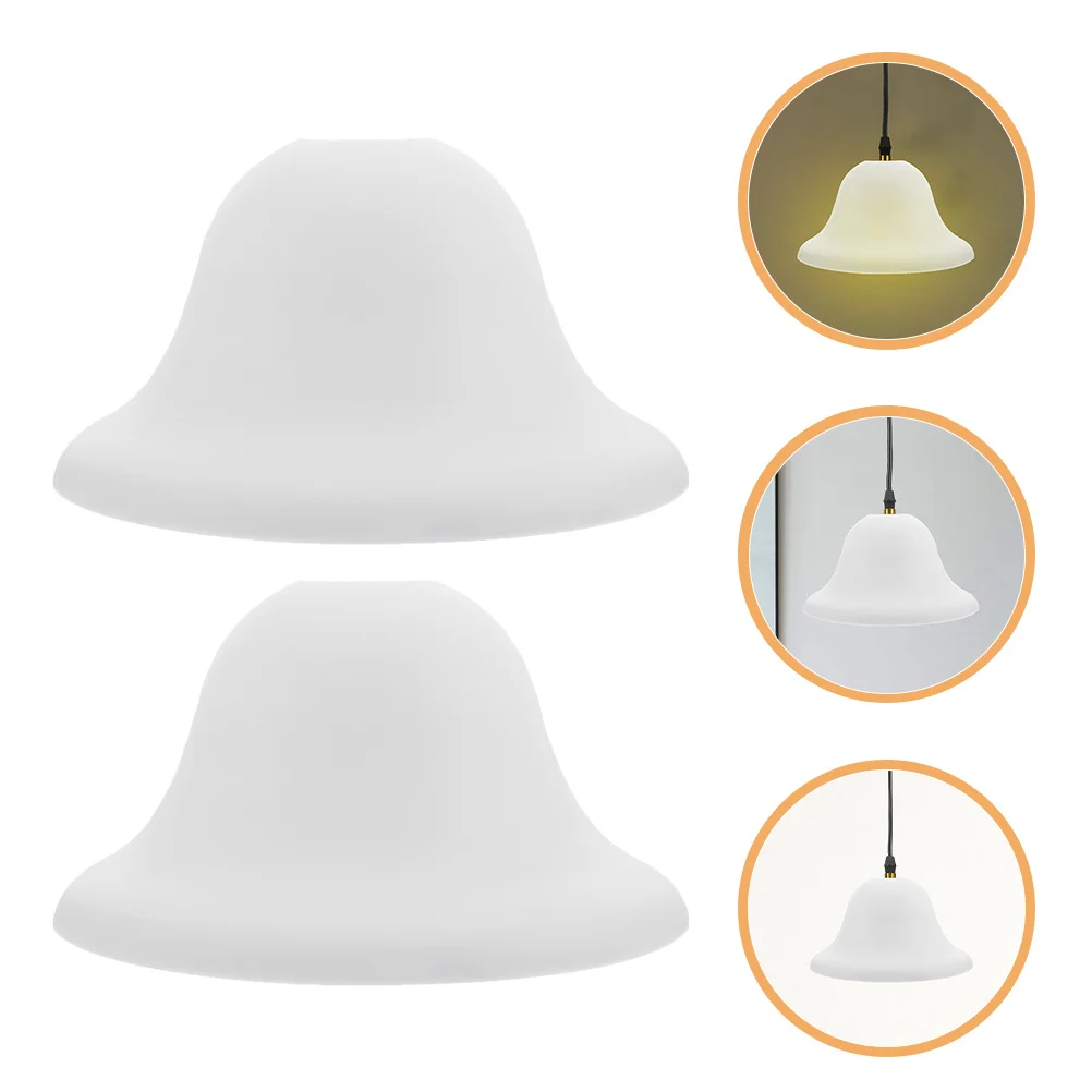 

2pcs Plastic Mushroom Lamp Shade Replacement Pendant Chandelier Table Lamp Cover Round Light Diffuser For Ceiling Fan Floor