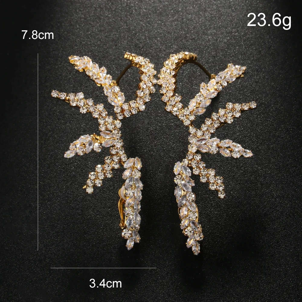 Stunning Irregular Claws Ear Cuff Non Piercing Statement Ornament Fashion Party Crystal Clip Earrings for Women Handmade Jewelry