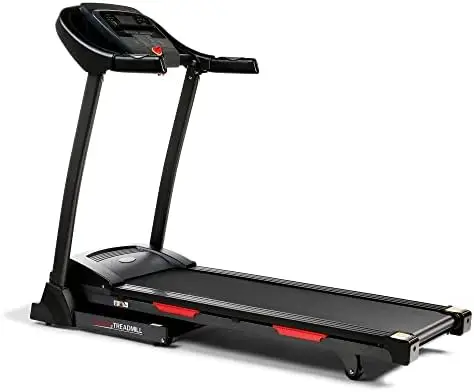 Premium Folding Treadmill for Home with Adjustable Incline, Shock Absorption, Digital Monitor, Pulse Sensors, Speed Buttons, Opt