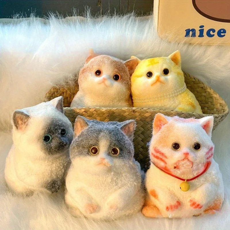 قطة قابلة للعصر - واقعية للغاية، ناعمة، كذاب بطيء، ألعاب إبداعية، ديكورات وألعاب الضغط