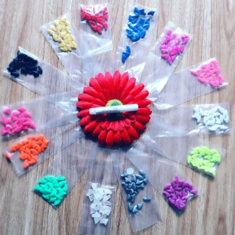 Lot 20pcs Soft Cat Pet Nail Caps Claw Control Paws off + 5 pcs Adhesive Glue Safety Crystal  Size XS S M L 19 Colors Available