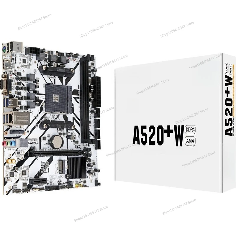 For A520 + W/B Desktop Computer Main Board Am4 Interface 3-5th Generation Cpu Dual Channel Ddr4m2 Hard Disk Wifi