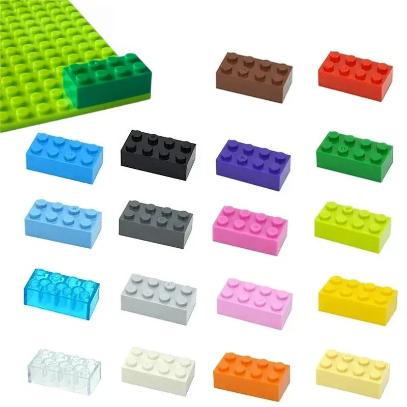 35 Stück 2x4 Noppen DIY Kunststoff-Bausteine Figuren Dicke Bausteine Größe Kompatibel mit 3001 Pädagogisches Kreatives Spielzeug