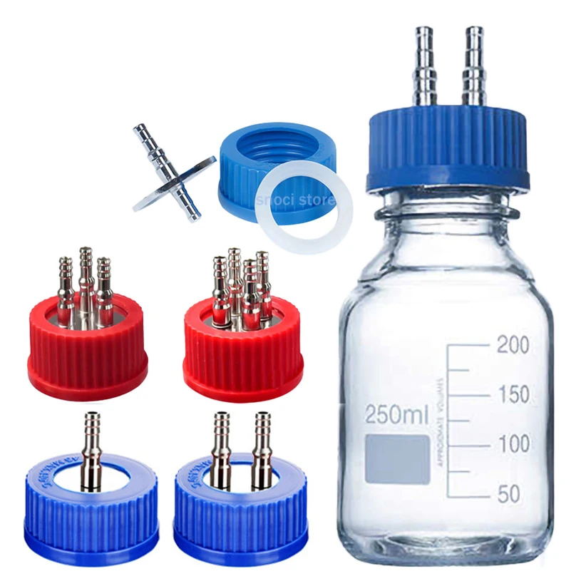 GL45 Fermentation Tank Stainless Steel Reactor Feed Cover 304/316 PP/PBT material Jar Lid Refill PTFE ring feeding nozzle，1Piece