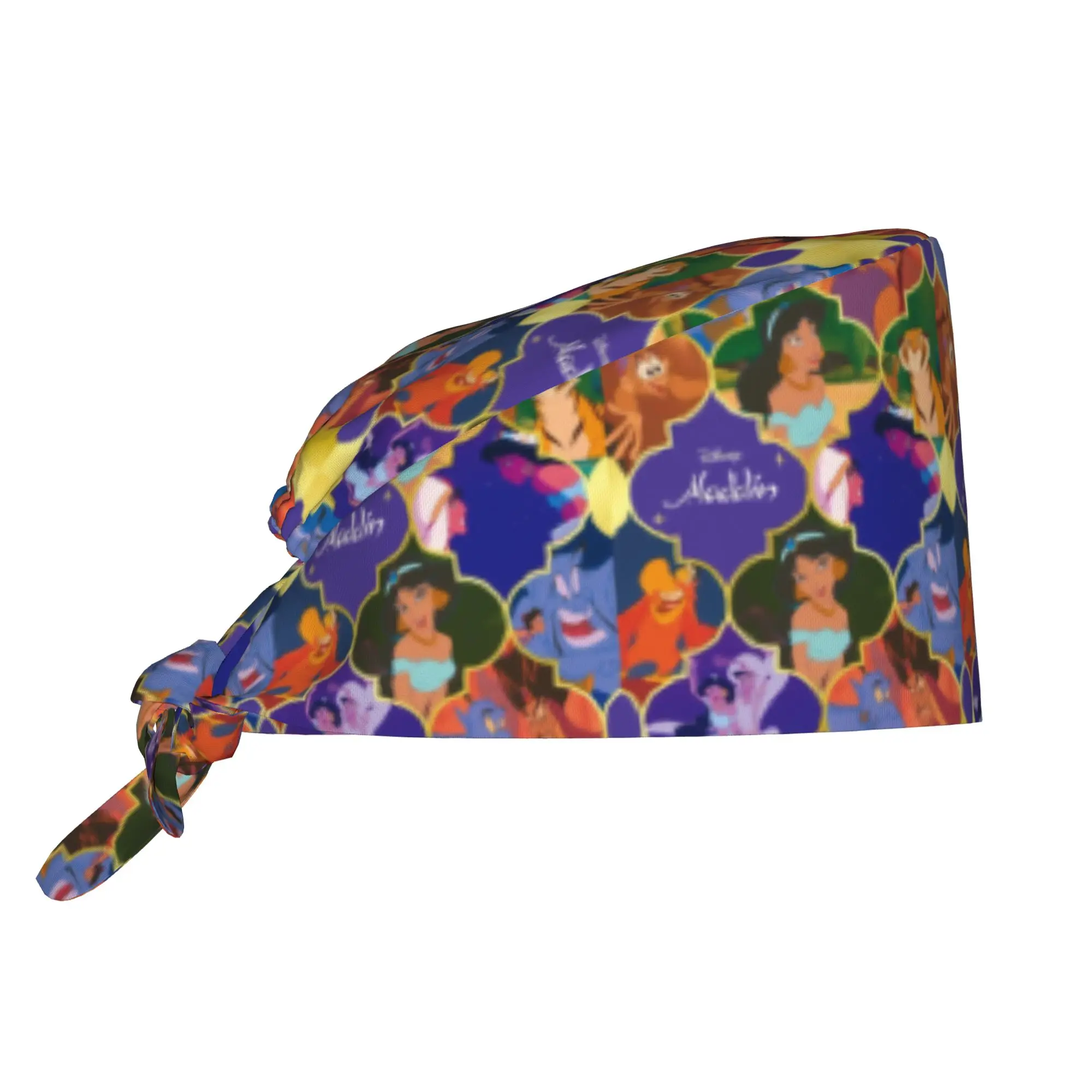 Custom A-Aladdines Anime Working Cap Surgical Hats Women Men  Operating Room Cap Nursing Cap Lab Works Hat