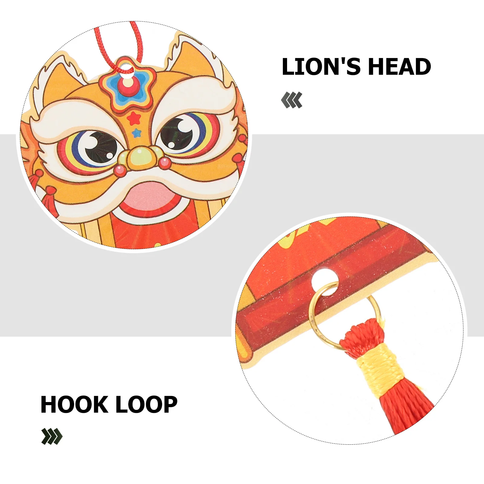 

6Pcs Chinese New Year Decorations Lion Head Hanging Ornament Festive Home Car Door Window Wall Decor Chinese New Year Decors