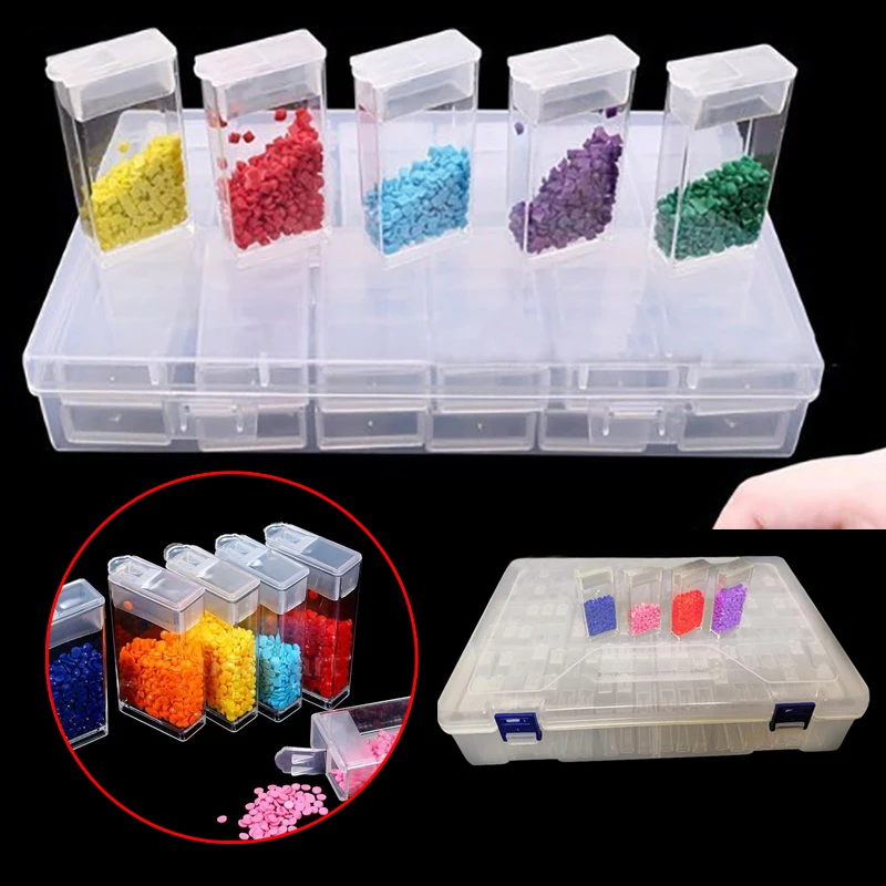 24/42/64/84/124 Grids Transparent Storage Boxes Mini Beads Diamond Painting Beads Container Jewelry Making Organizer Supplies