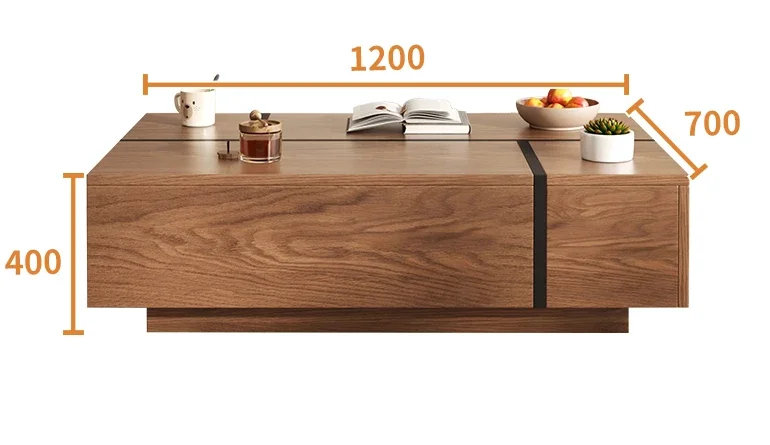 

The Nordic rectangular coffee table is minimalist and stored