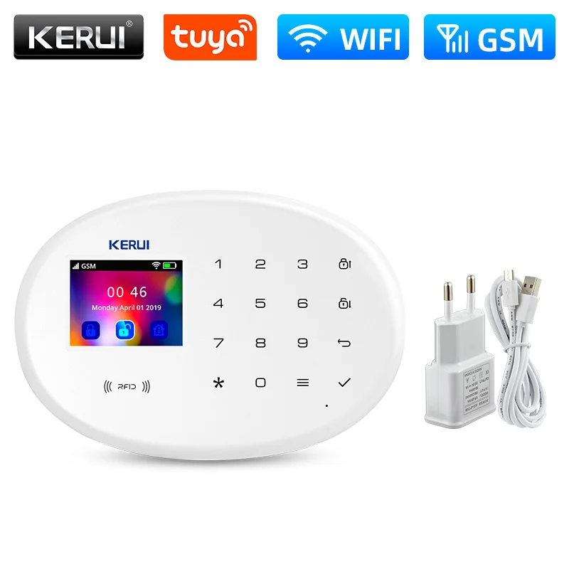 KERUI W202 Home Security Alarm System GSM Connection Mobile Wireless Burglar Alarm Kit with Motion Sensor Siren