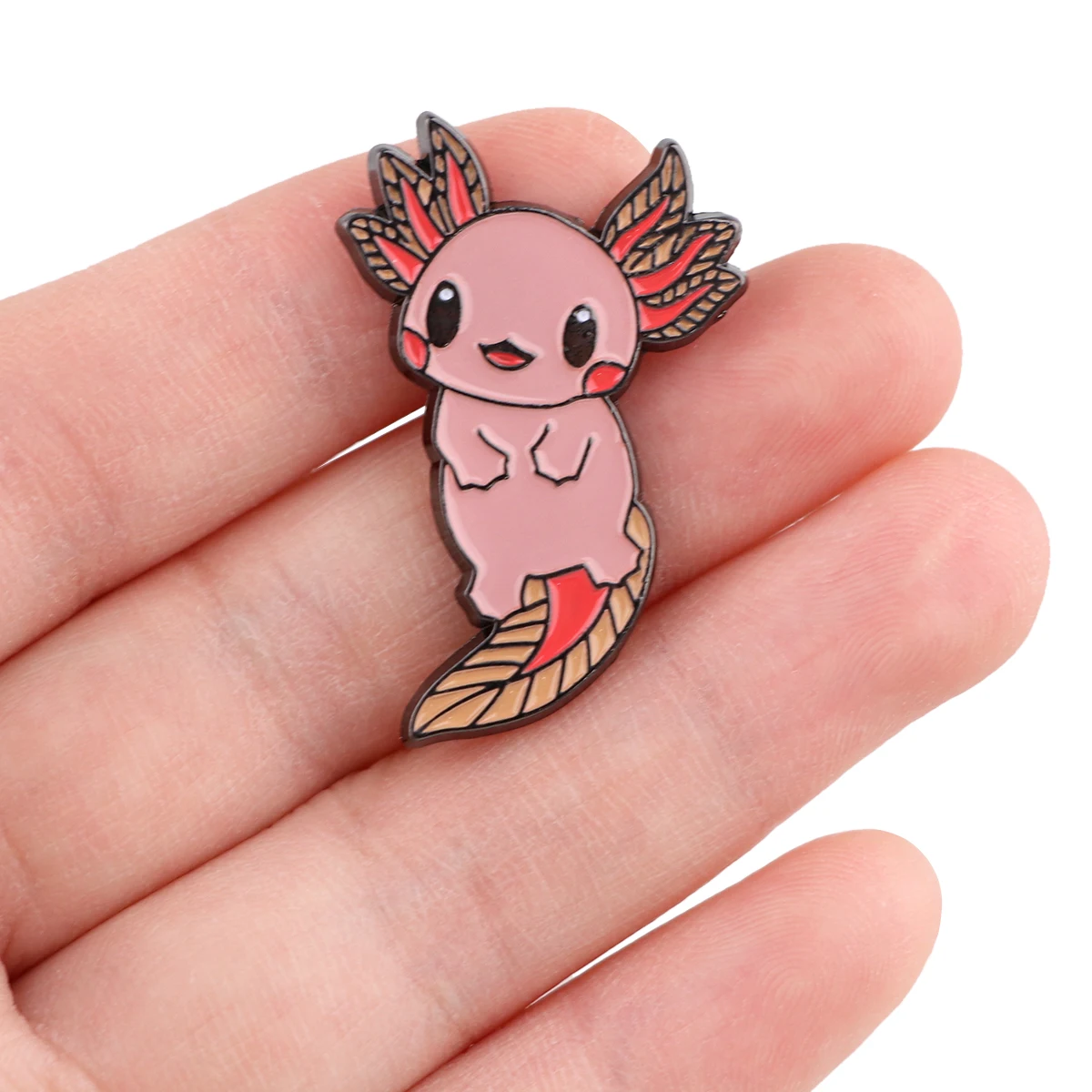 Cute Axolotl Enamel Pin Pink Fish Brooches for Women Men Lapel Pins Badges on Backpack Clothes Accessories Animal Jewelry Gifts
