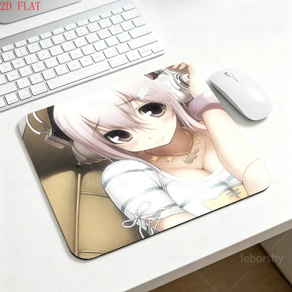 Super Sonico Small Mouse Pad Anime Girl Non-slip Rubber Base Mini Mousepad For Laptop PC Office Gaming Desk Decor