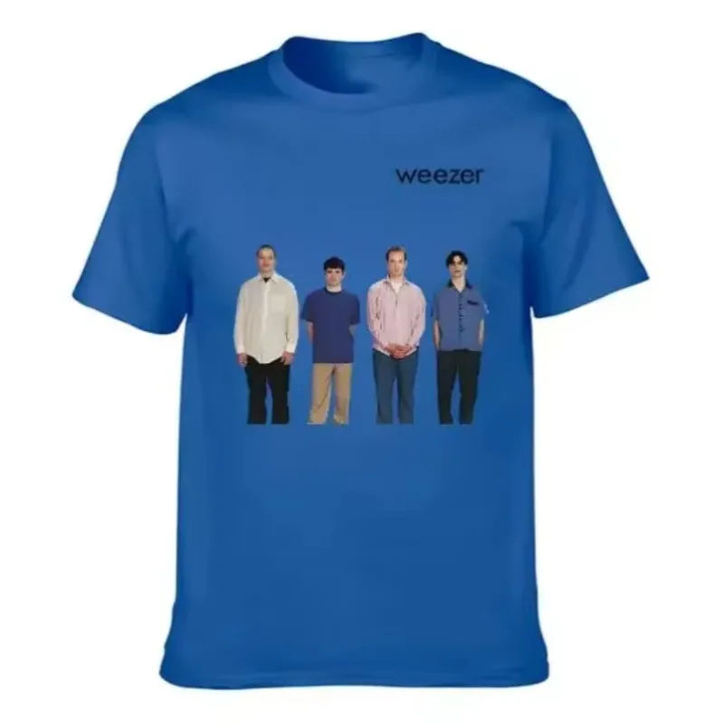 Men's summer hip-hop street casual loose T-shirt oversized O-neck short sleeved top Weezer 1994 album band printed T-shirt
