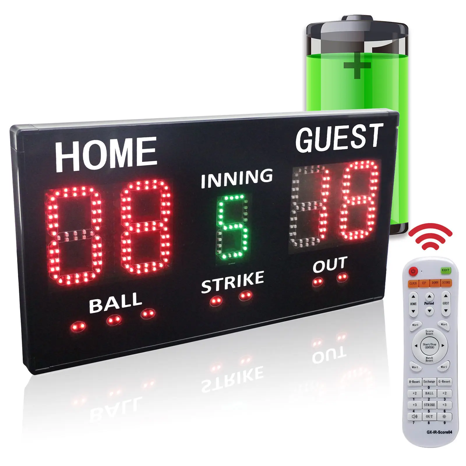 

Professional Baseball Game Electronic Score Board Remote Control LED Referee Timing Scoring Keeper Softball Digital Scoreboard