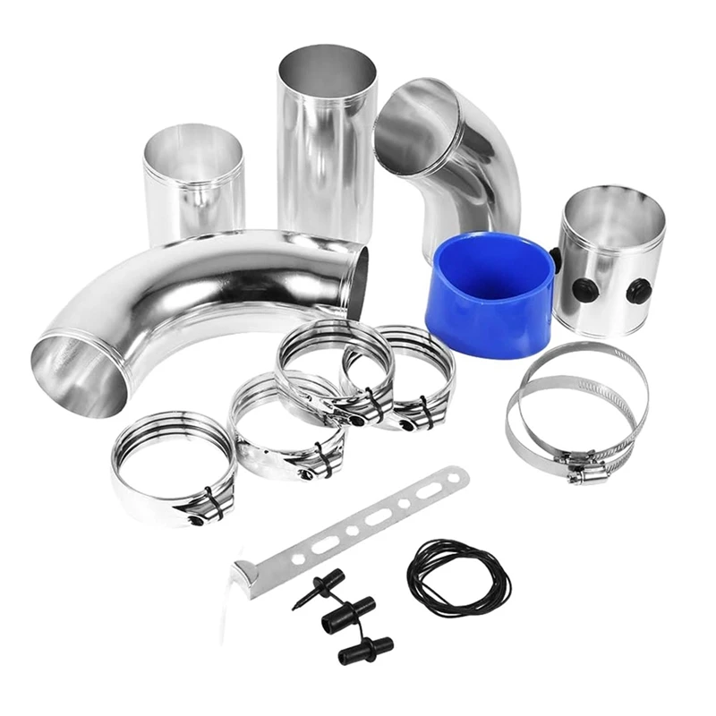 Car Modification 76Mm Universal Intake Pipe Kit 5 Section Multifunctional Air Intake Combination Cold Air Aluminum Tube