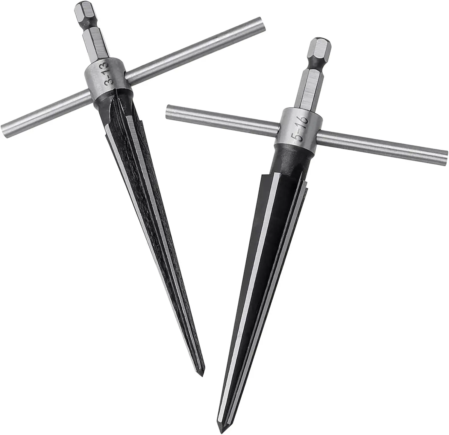 3-13/5-16mm Bridge Pin Hole Reamer, T Handle Taper Reamer Set,Reamer Tool, Bridge Pin Hole Handheld T Shape Hand Reamer