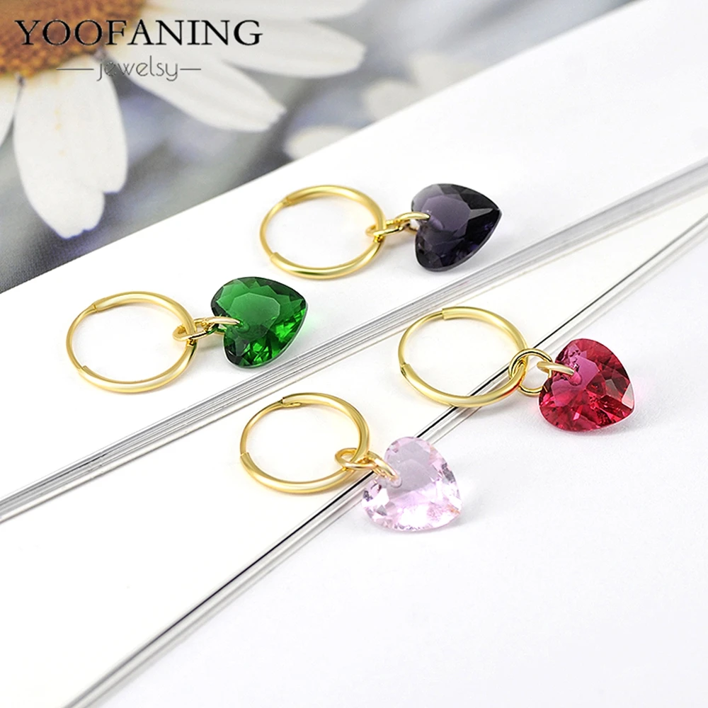 

2025 стерлингового серебра 925 пробы, милые романтические серьги с цветным цирконием в форме сердца, милые серьги с бриллиантами для женщин, ювелирные изделия