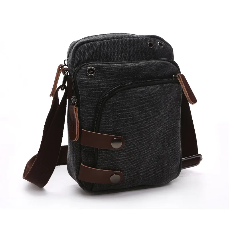 NEW Man Short Travel Canvas Shoulder Bag With Phone Pocket Vintage Small Crossbody Bags For Men To Hiking сумка барсетка мужская