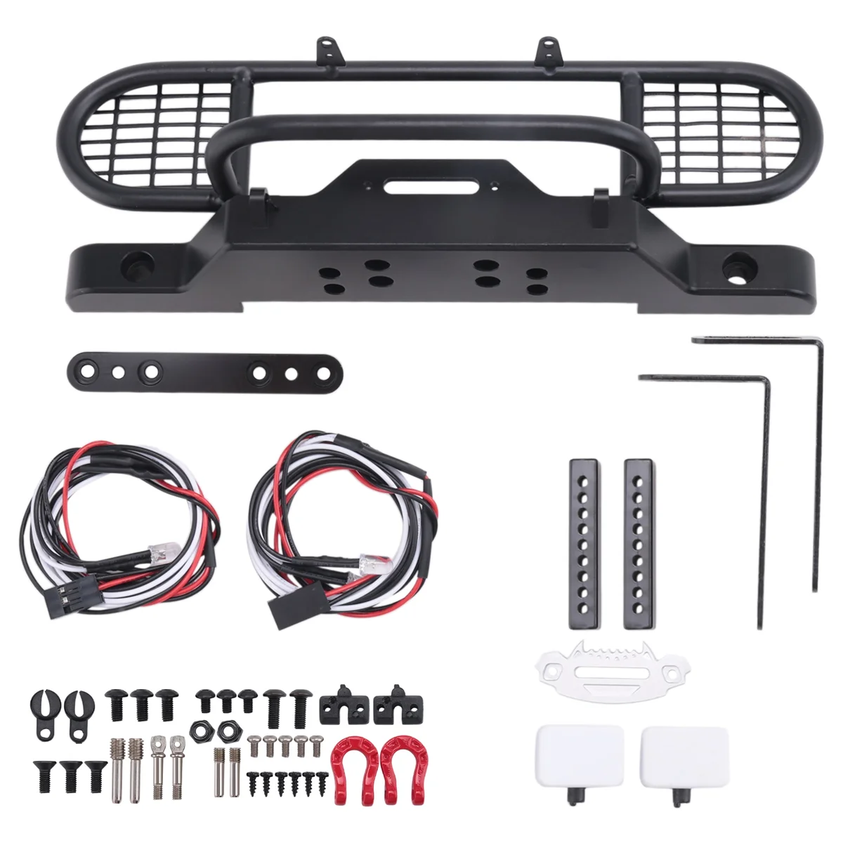 B51C for TRX4 Metal Front Camel Trophy Bumper with Light for 1/10 RC Crawler Car Traxxas TRX4 TRX-4 Defender