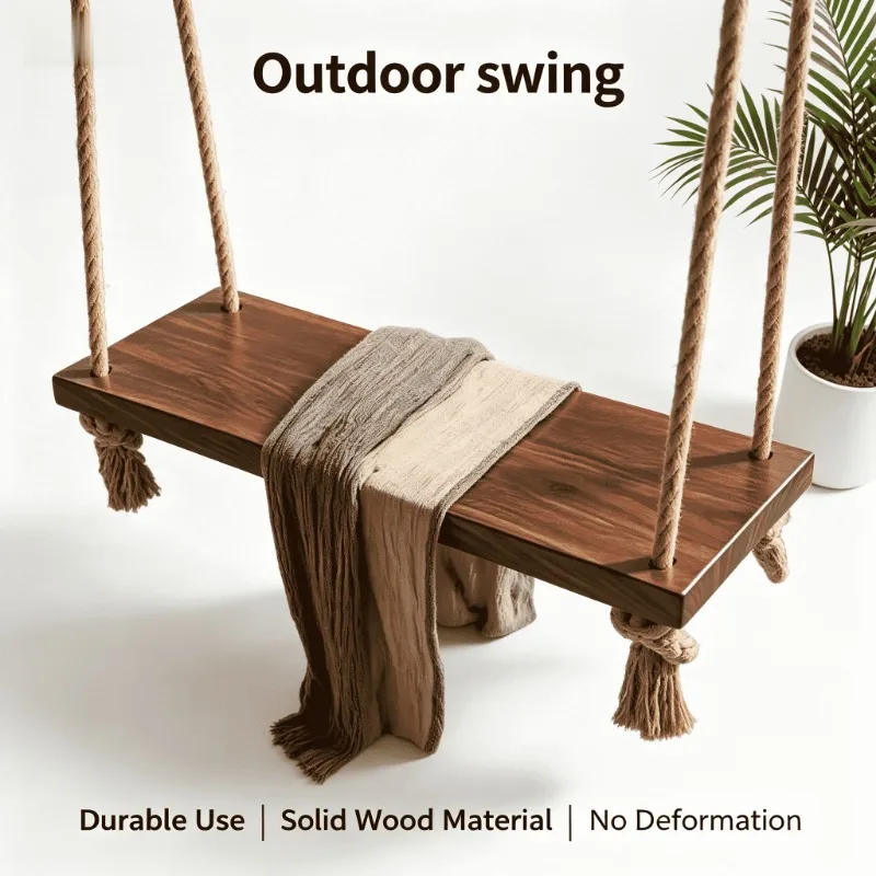Heavy Duty Portable Steel Frame Hammock with Canopy Two Person Padded Hanging Garden Swing Chair Outdoor Wood Accents