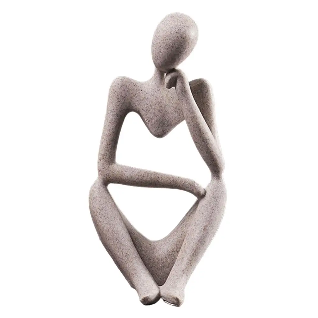 Luxury Abstract Thinker Figurine Statue Resin Sculpture Decorative Figurine for Shelf Desk Gift