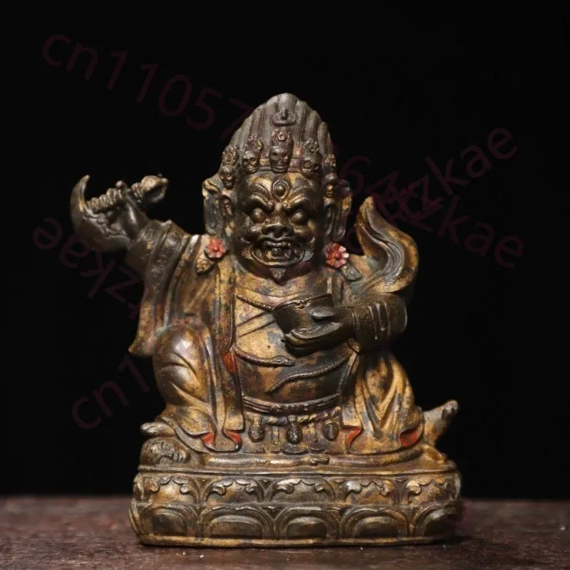 Hand-Cast Premium Pure Copper Mahakala Statue - 5.1