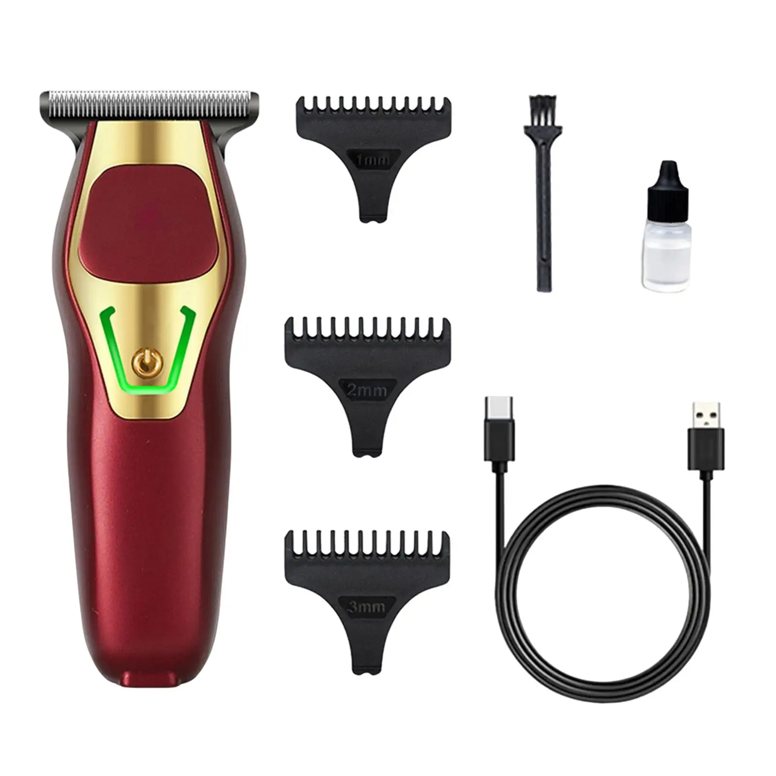 Cortadora de Pelo Compacta para Hombre, Recortadora de Barba con Cuchilla en T, para Recortar y Arreglar el Cabello