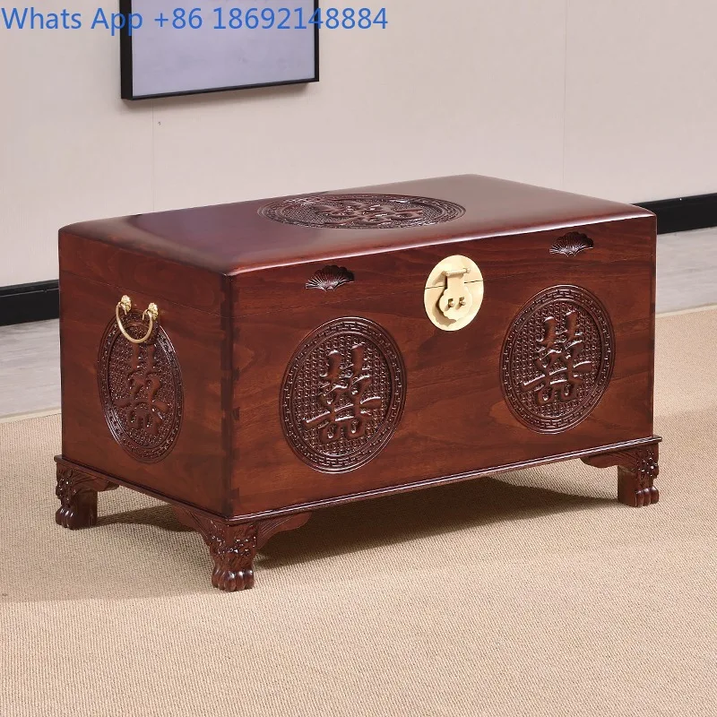 

Camphor Wood Box Dowry Full Camphor Wood Calligraphy and Painting Storage Box Solid Wood Chest with Legs