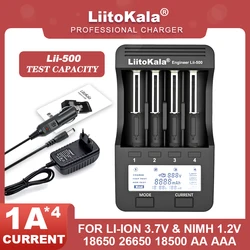 Nowy wyświetlacz LCD Liitokala lii500 do 3.7V 18650 26650 18500 cylindrycznych baterii litowych, ładowarka 1.2V AA AAA NiMH