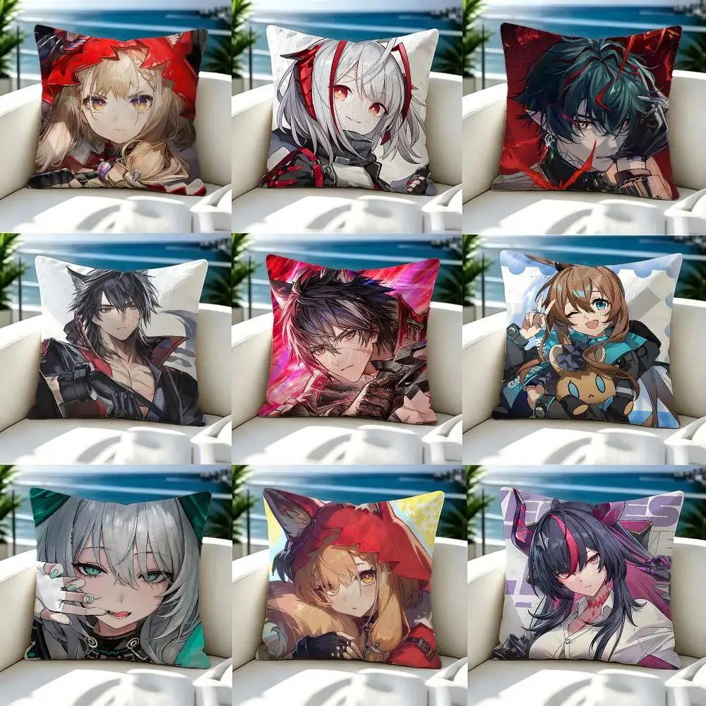 Game Arknights Cushion Cover Premium Skin‑Friendly Short Plush Pillow Cover, Airy Casual Cushion for Hotel Homestay