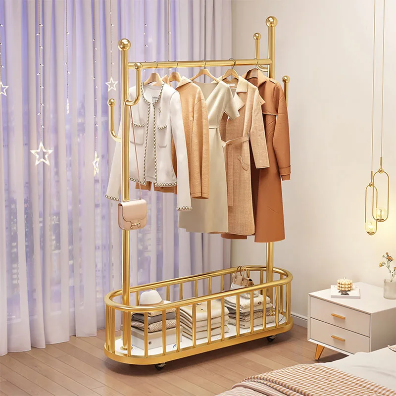 Modern Storage Clothing Rack Standing Wall Golden Modular Hat Clothing Rack Bedroom Burro Ropa Perchero Designer Furniture