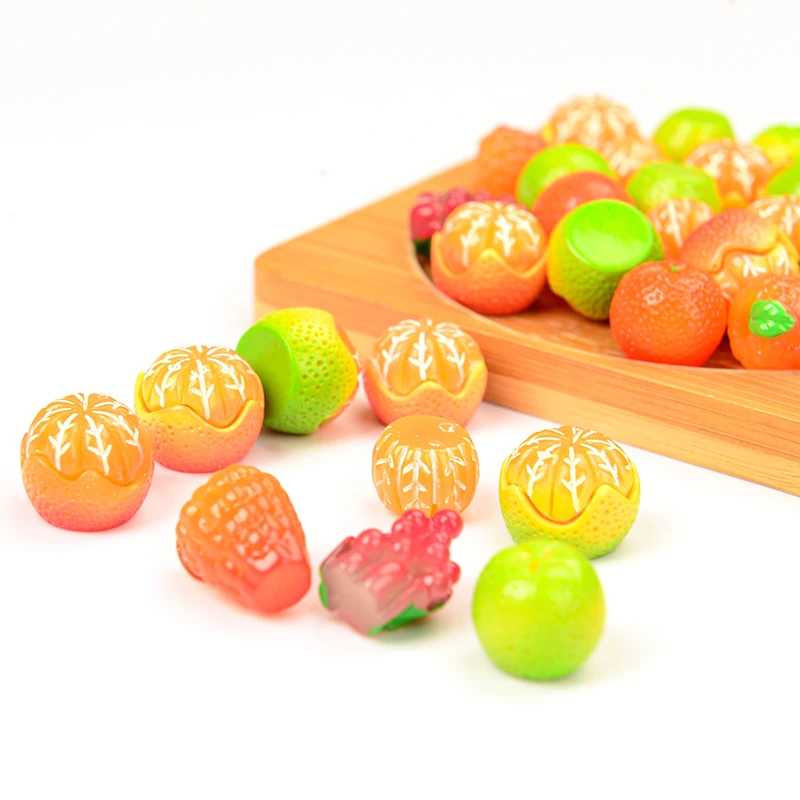 Mini frutas artificiales para niños, simulación pequeña de resina, uvas naranjas, juguete para niños, fotografía interior, accesorios para fotos, modelo, decoración