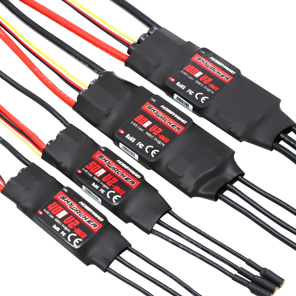 Hobbywing skywalker 40A 50A 60A 80A 15A 20A 30A 100A 120A V2 ESC rychlost regulátor s UBEC pro RC airplanes helikoptéra