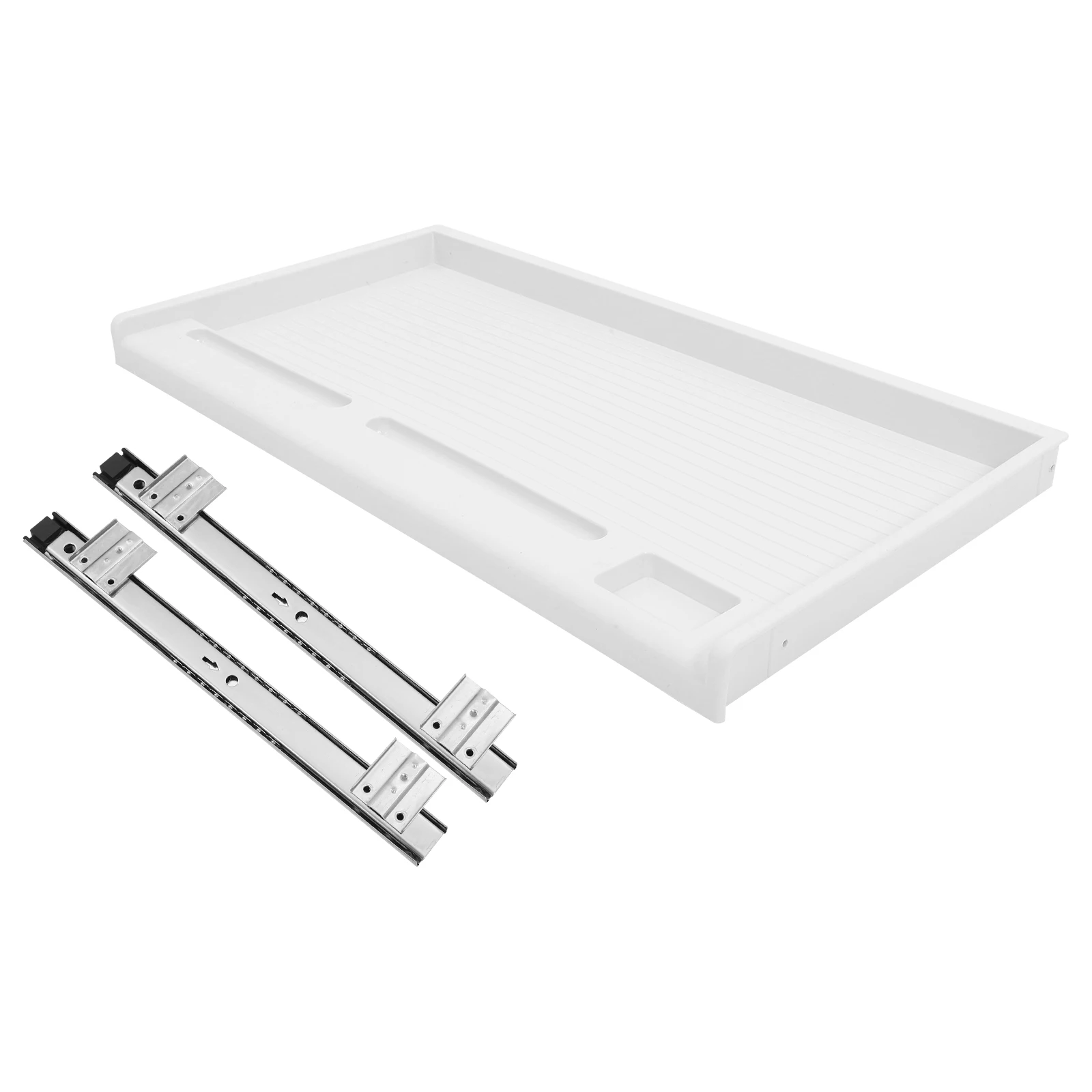 

1Set Office Keyboard Tray Under Desk Pull Out Convenient Drawer Sliders Rectangular Storage Design