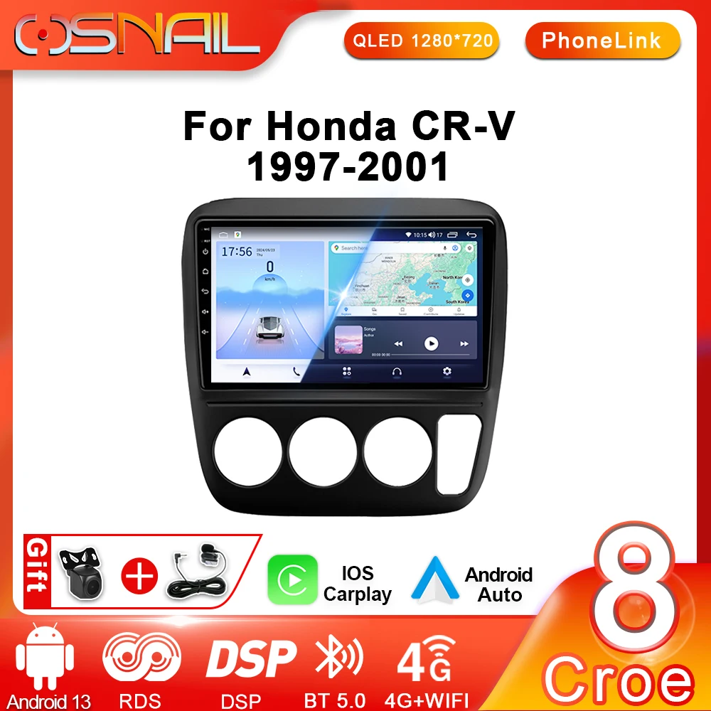 

2din Android 13 Car Radio For Honda CRV CR-V 3 1997-2001 Auto Multimedia Video Player Stereo Touch Screen CarPlay GPS Navigation