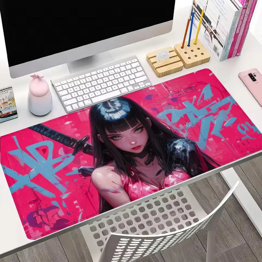 

Коврик для мыши в стиле катаны, для ноутбука, офиса, игр, аксессуары для геймеров, аниме-коврик для стола, коврик для мыши, коврик для клавиатуры