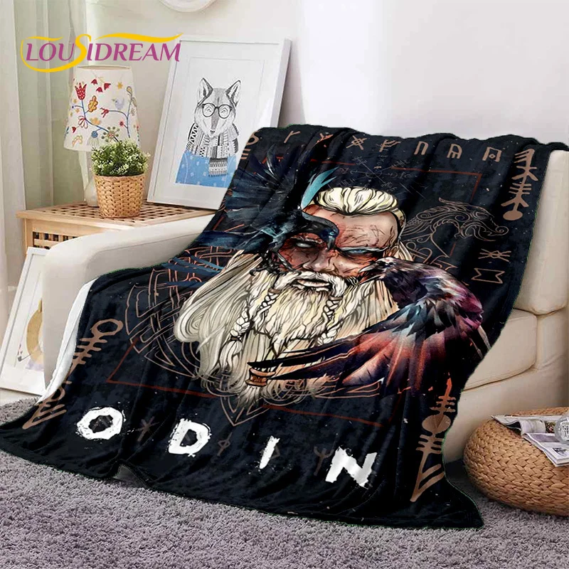 Nordic Viking Odin Valhalla Valknut Soft Blankets,Keep Warm Throw Blanket Comfortable Blanket for Picnic Beds Sofa Home Bedroom