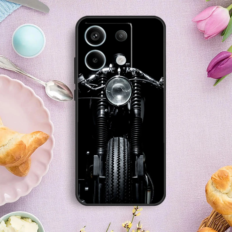 Motor Engine Motorcycle Phone Case For Redmi Note 13 9 10 11 12 Pro Plus 10S 11S 12S Redmi 12 9C 10C 12C 13C Cover