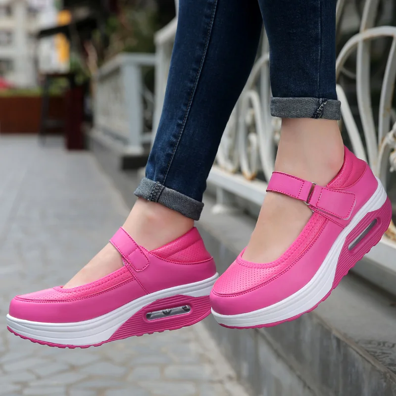 

Women's Single Shoe Thick Soled New Shallow Round Toe Outdoor Hiking Breathable Casual Shoes Platform Comfortable Mesh Sneaker
