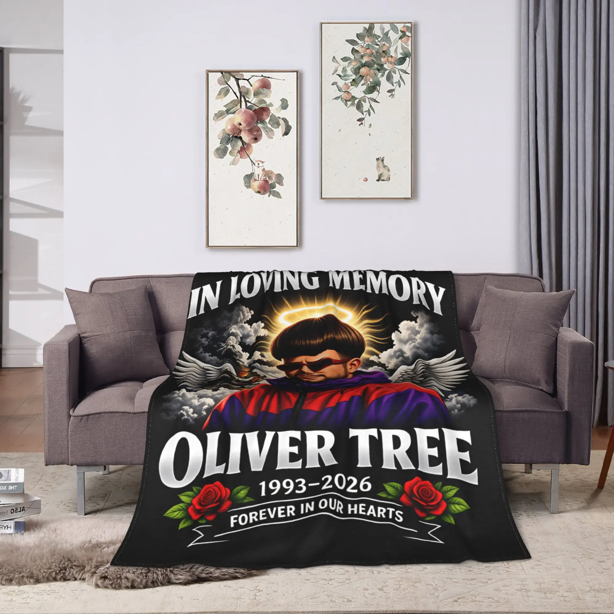 Soft Blanket Travel Car Oliver Tree Rest In Peace 1993 to 2026 Throw Blanket Aesthetic  Bedspread For Sofa Home