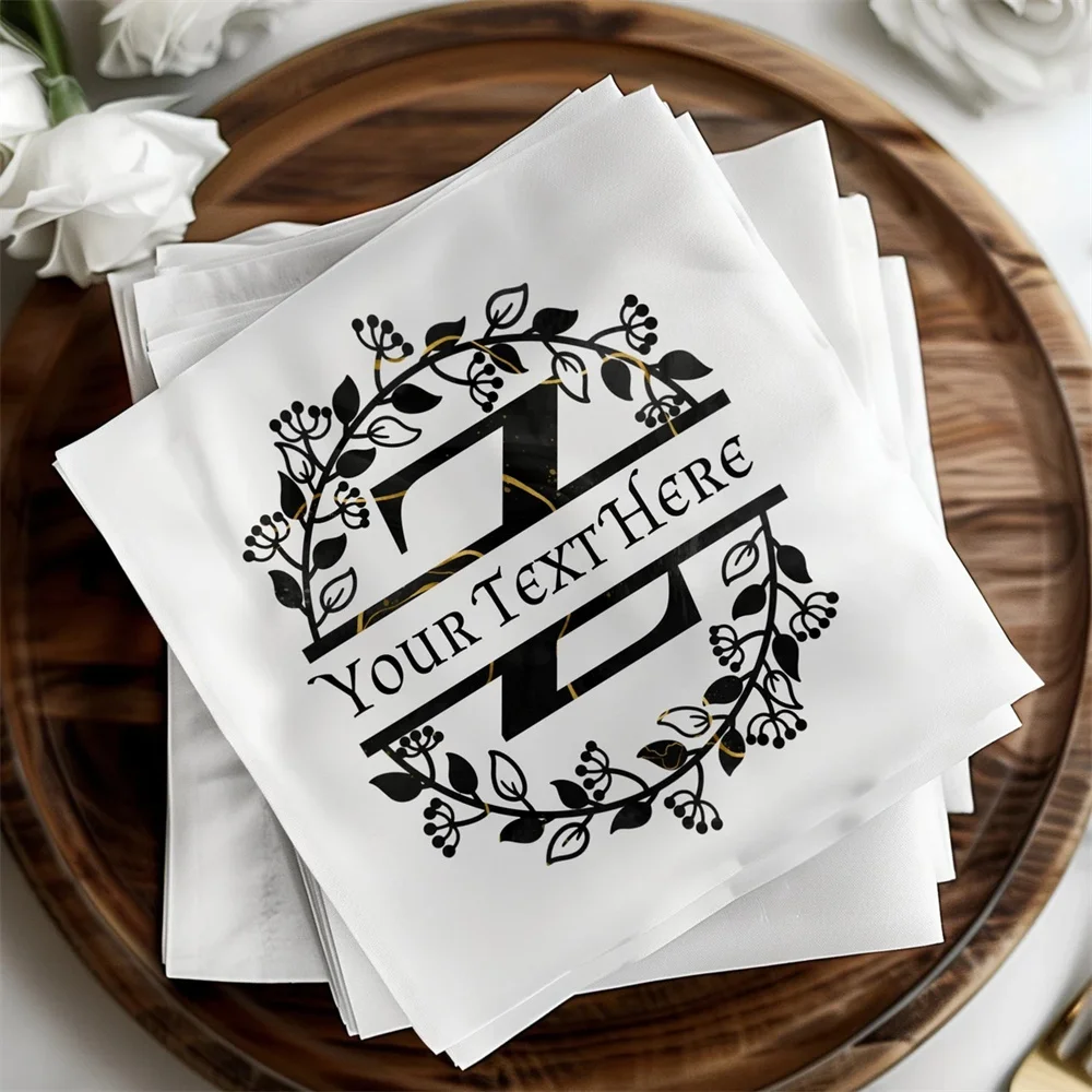 

50PCS Personalized Z Monogram Napkins, Custom Initial Napkins, Cocktail and Luncheon Size, Elegant Party Napkins, Wedding, Brida