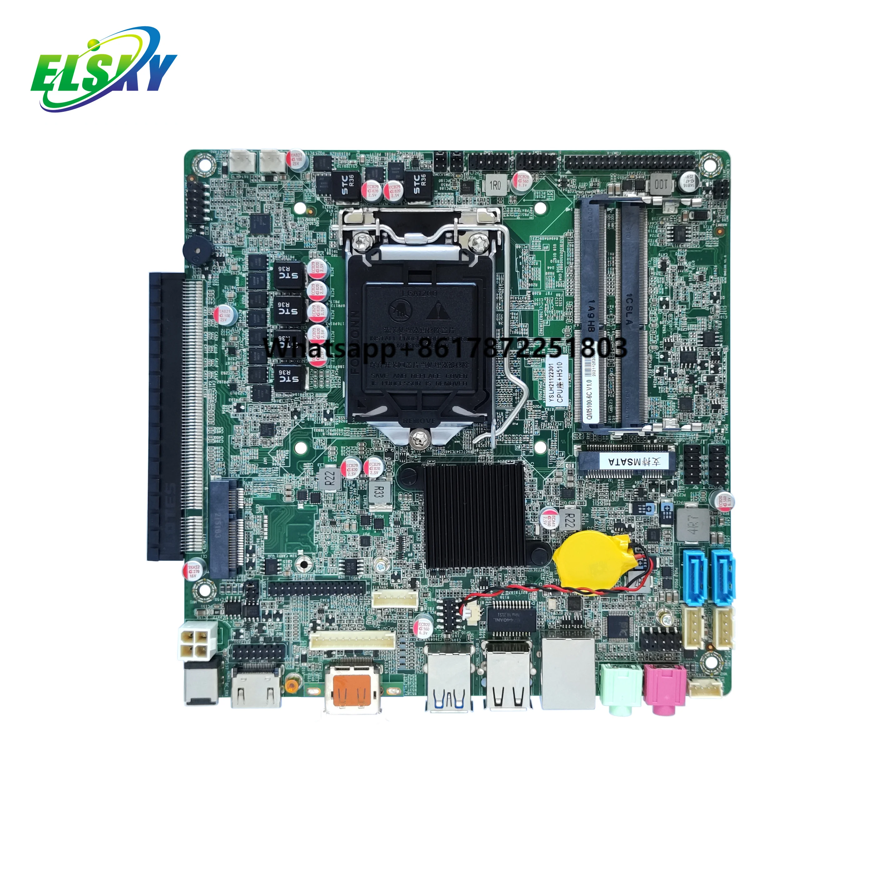 

ELSKY Gaming Mini Pc Linux Motherboard Lga 1700 QM5100 with CPU Comet Lake 10th Gen CORE I7 H510 PCI-EX16 Graphics Card