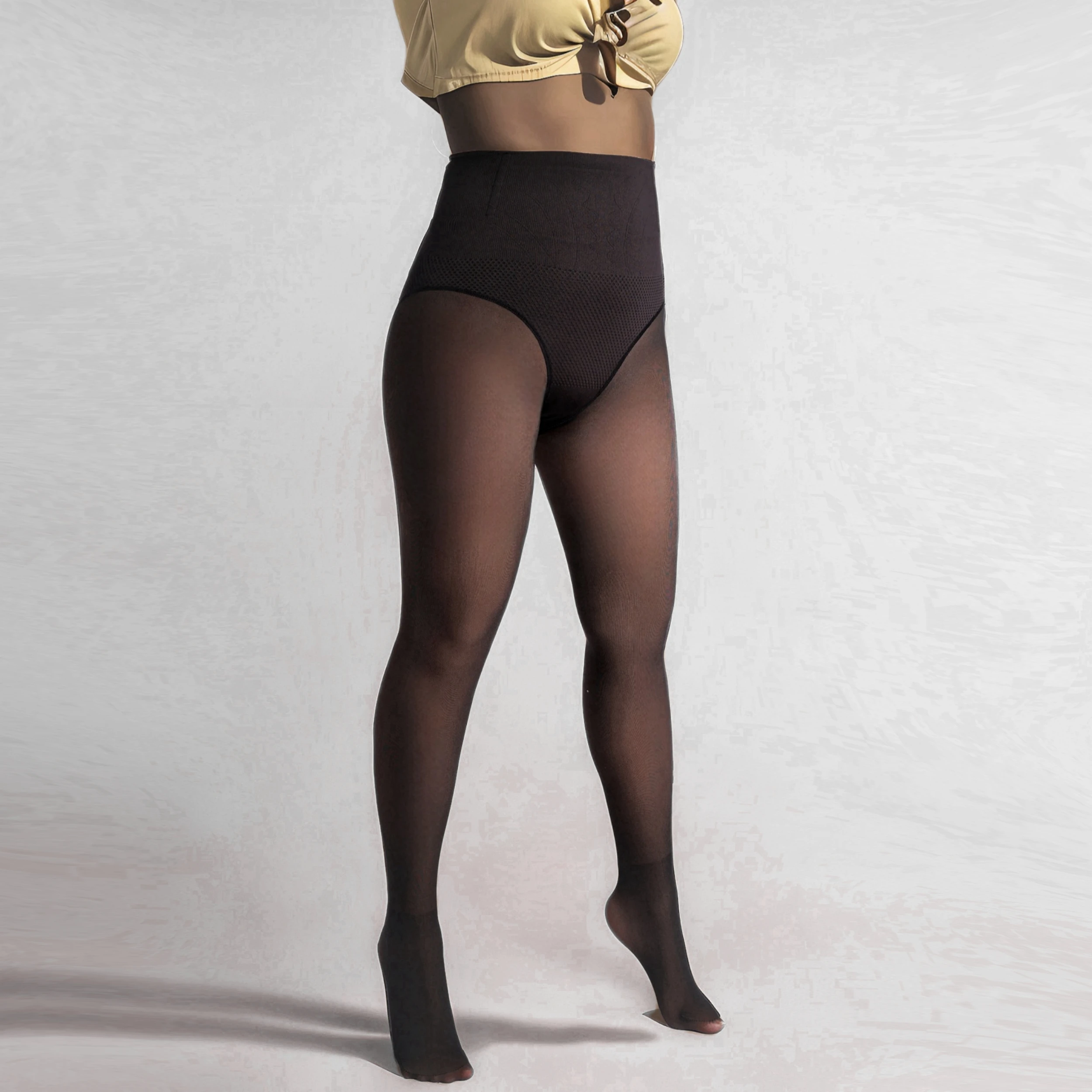 1 Piece Women\'s Autumn/Winter Waist Sculpting Hip Plus Fleece Thickening Warm Skin Panty Hose Sculpting Hip Line Tights