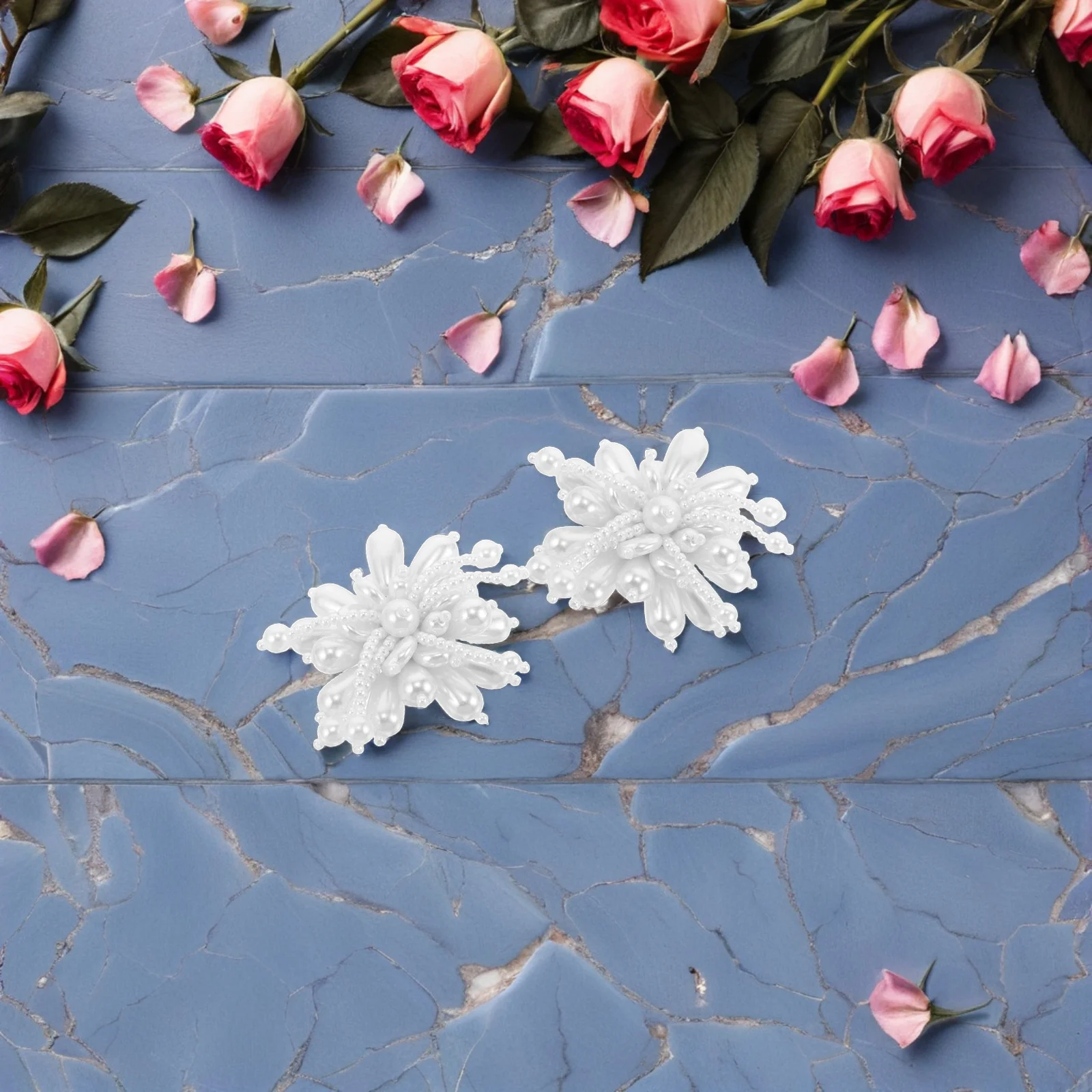 

2pcs Pearl Shoe Clips Detachable Bridal Wedding Floral Decorative Accessories For Women Flats Heels Pumps Boots Sandals Handmade