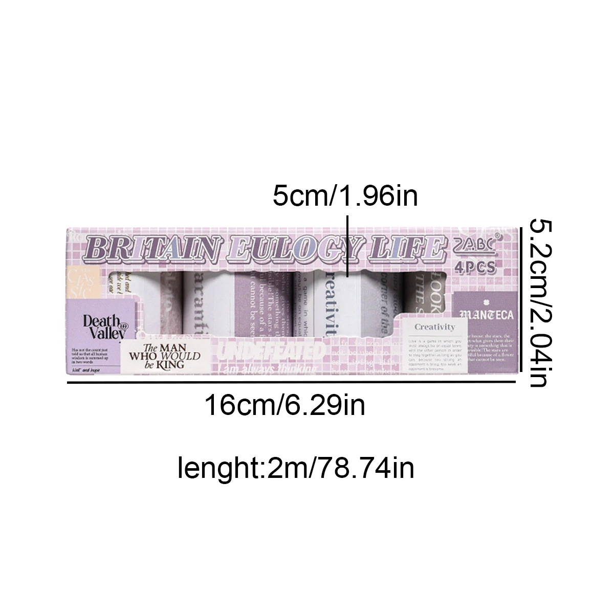 4 ロール/ボックス ヴィンテージ英語ステッカーロール、スクラップブッキング、雑誌、ギフトボックスの装飾用のフレーズステッカー、ファッションギフト用