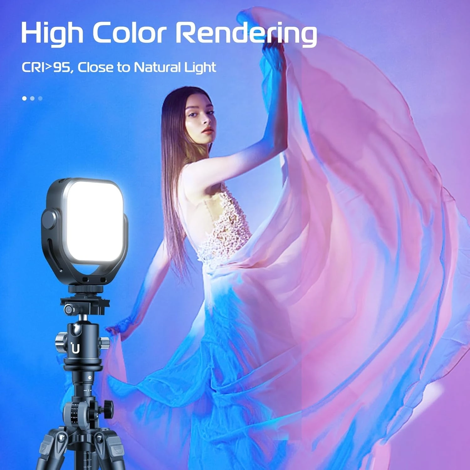 Ulanzi VL66 RGB 2500-6500K Mini cámara de vídeo luz portátil 2000mAh 95 + lámpara de relleno LED regulable para cámara de acción de videocámara DSLR