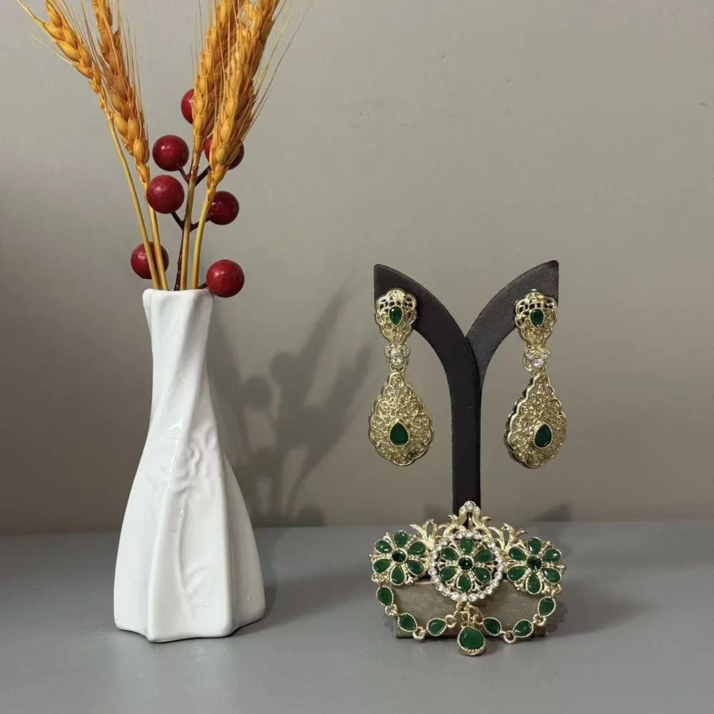 

A Set Of Retro Court-Style Eastern Elements Brooch And Earring Combination, A Moroccan Bride Wedding Jewelry Accessory Set