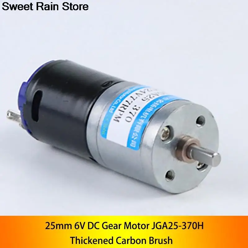 25 مللي متر 6 فولت تيار مستمر موتور تروس JGA25-370H سيكات كربون تيبال Kecepatan dapat Diatur CW CCW موتور Listrik Torsi Tinggi