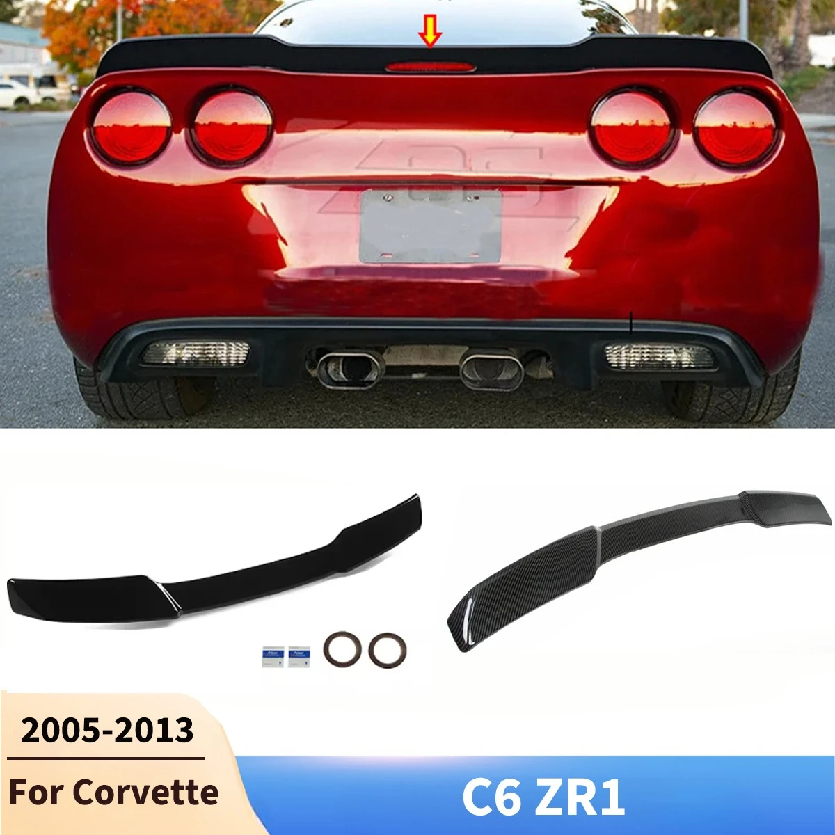 

Для Corvette C6 ZR1 2005-2013 Автомобильная задняя крыша, крышка багажника, спойлер, хвостовой плавник, защитная доска, комплекты для тюнинга, аксессуары, автозапчасти