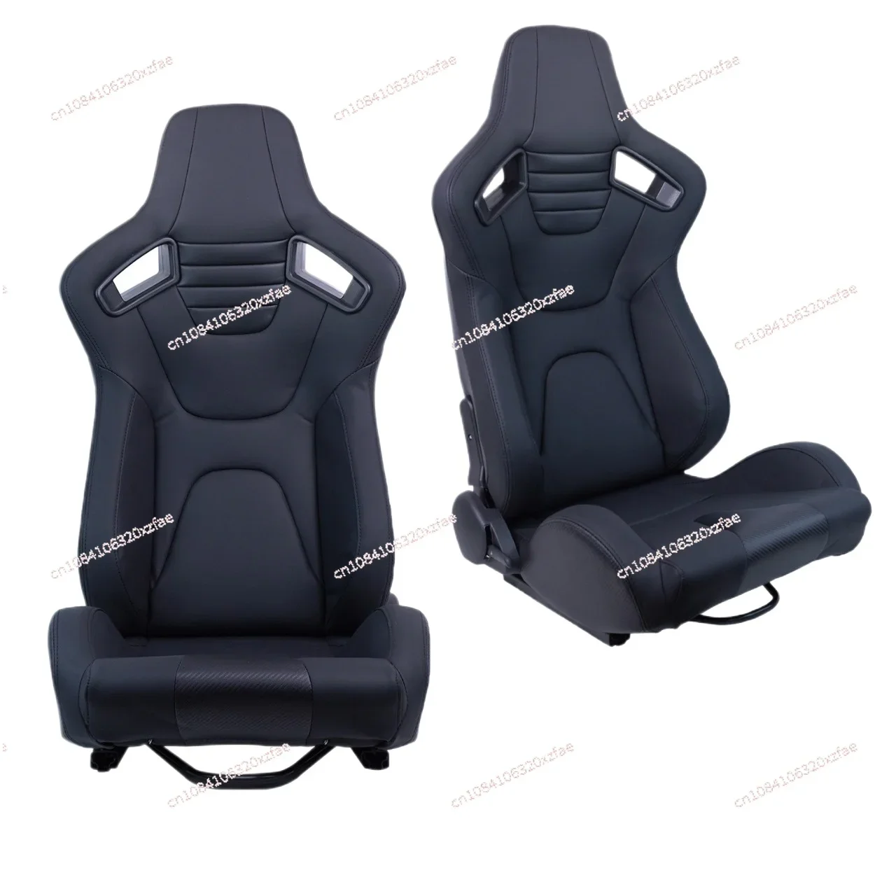 Car seat modified e-sports chair with slide all black carbon pattern PVC leather racing simulation driver seat universal