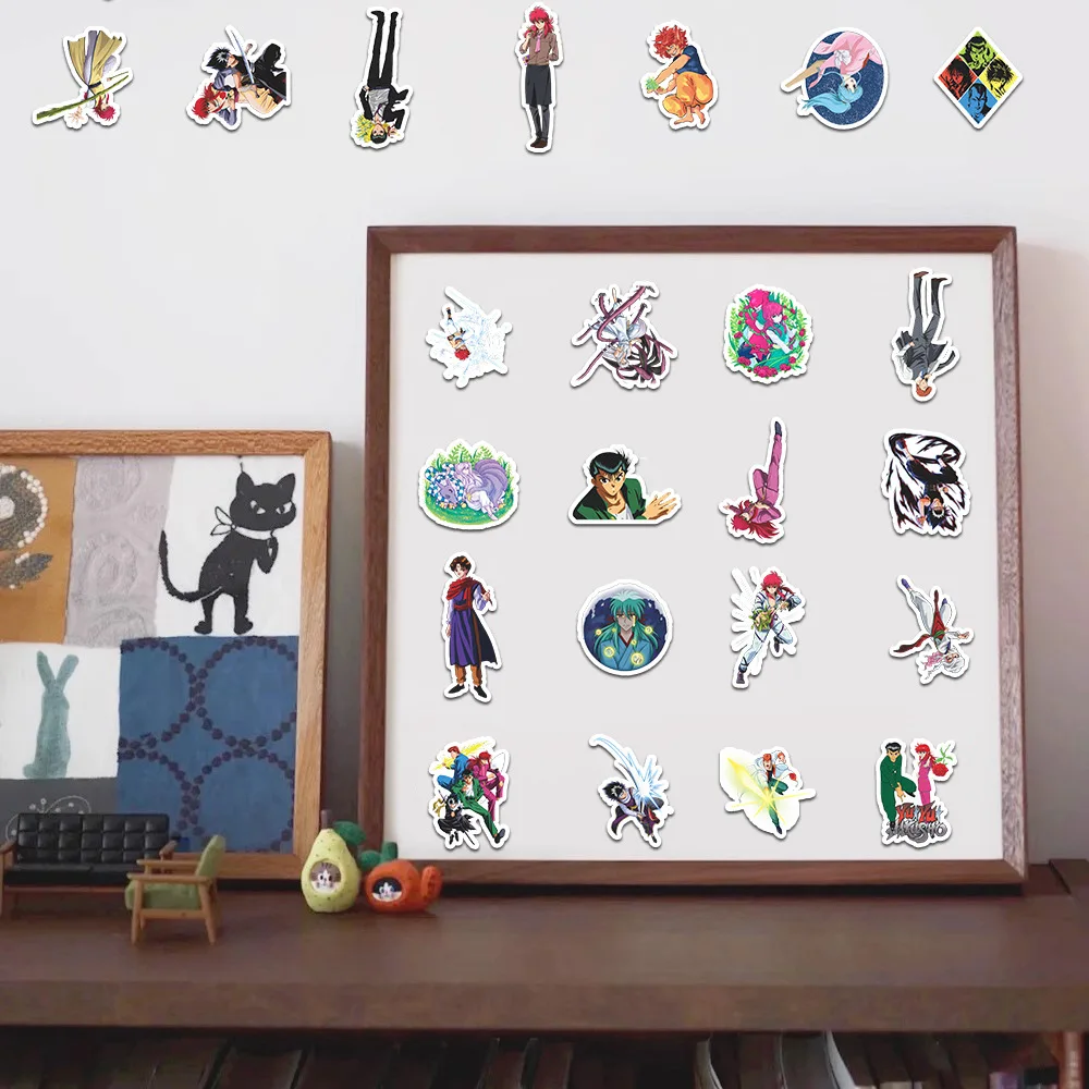 50 Uds. De pegatinas YuYu Hakusho, pegatinas de dibujos animados geniales, cómics de sangre caliente, calcomanía de animación de Graffiti, juguetes para niños, portátil, guitarra, coche, bicicleta